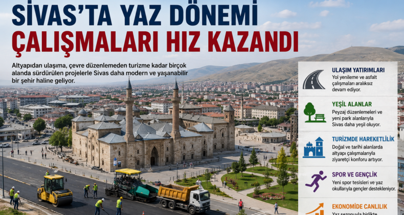 Sivas’ta Yaz Dönemi Hareketliliği: Altyapı, Ulaşım ve Sosyal Yaşamda Çalışmalar Hız Kazandı
