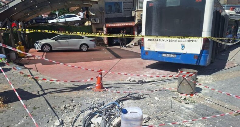 Ankara’da EGO Otobüsünün İş Yerine Daldığı An Kamerada! Panik Dolu Anlar Kaydedildi