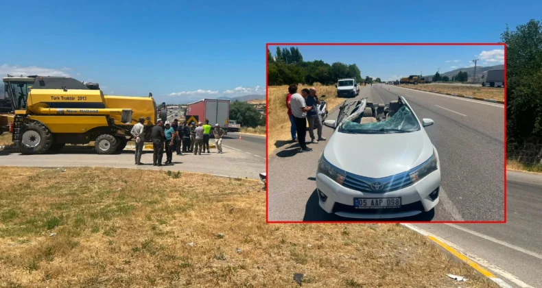 Sivas-Erzincan Karayolunda Feci Kaza! Otomobil Biçerdöverle Çarpıştı: 3 Yaralı