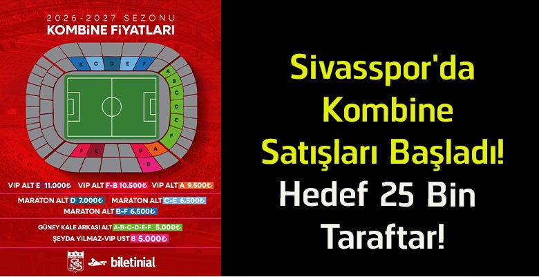 Sivasspor’da 2026-2027 Sezonu Kombine Satışları Başladı! Hedef 25 Bin Taraftar