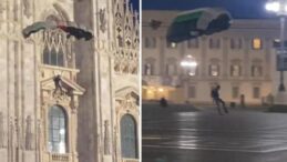 İtalya’da Duomo Katedrali’nden Filistin Renkli Paraşütle Atladı: Güvenlik Açığı Araştırılıyor