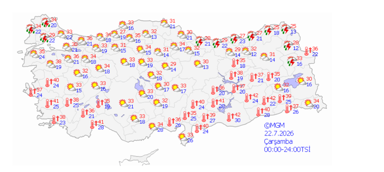 Marmara Bölgesi yağışlı hava sistemi