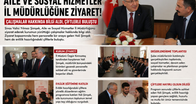 Vali Yılmaz Şimşek’ten Aile ve Sosyal Hizmetler İl Müdürlüğüne Ziyaret! Çalışmalar Yerinde İncelendi